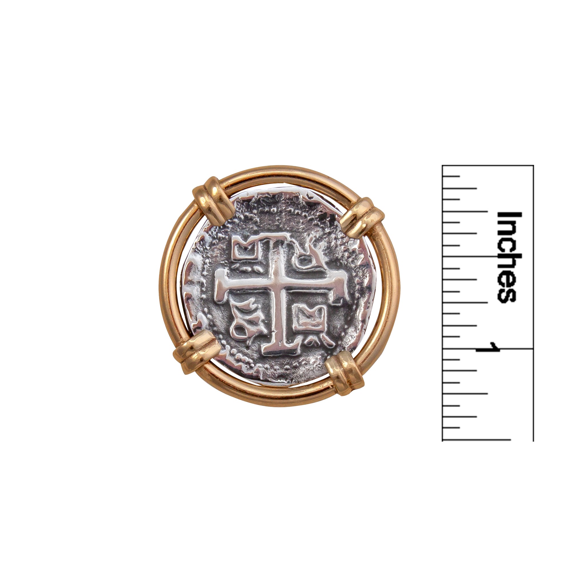 Sterling Silver and Alchemia Treasure Coin Adjustable Prong Set Ring | Charles Albert Jewelry