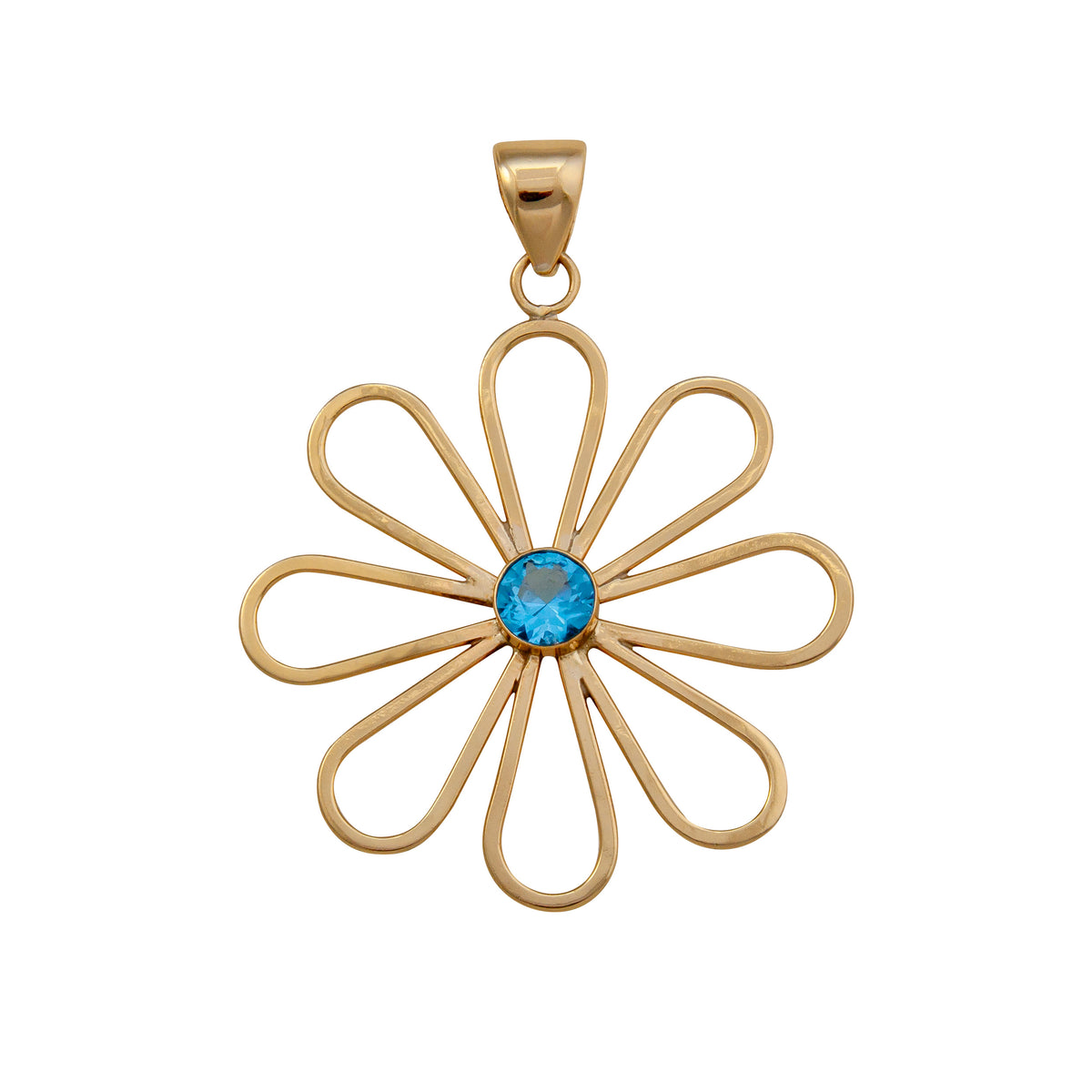 Alchemia Blue Topaz Flower Pendant | Charles Albert Jewelry
