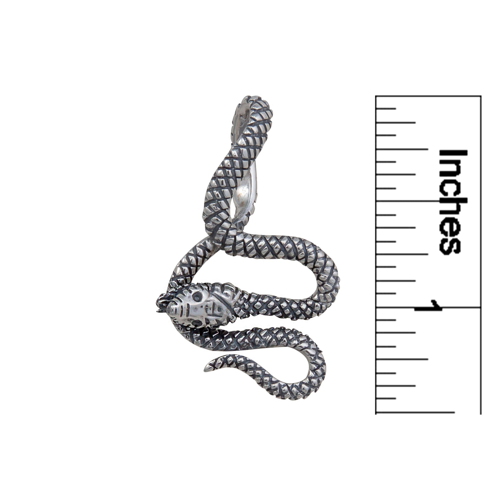 Sterling Silver Oxidized Snake Pendant | Charles Albert Jewelry