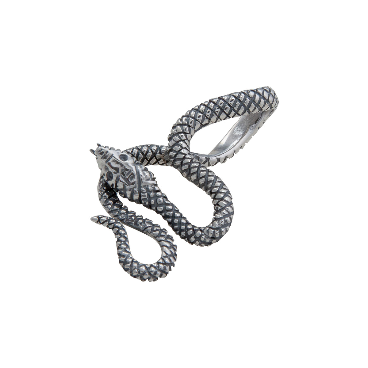 Sterling Silver Oxidized Snake Pendant | Charles Albert Jewelry