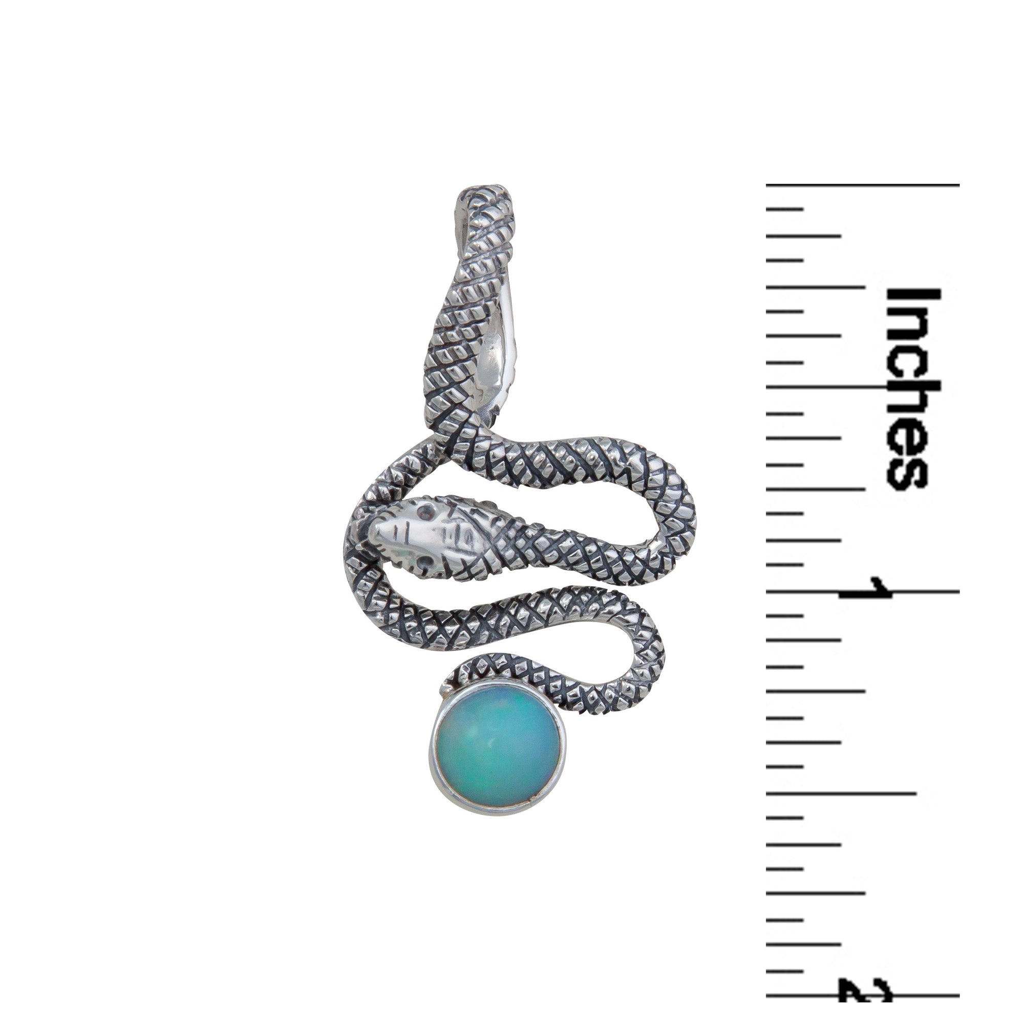 Sterling Silver Opal Snake Pendant | Charles Albert Jewelry