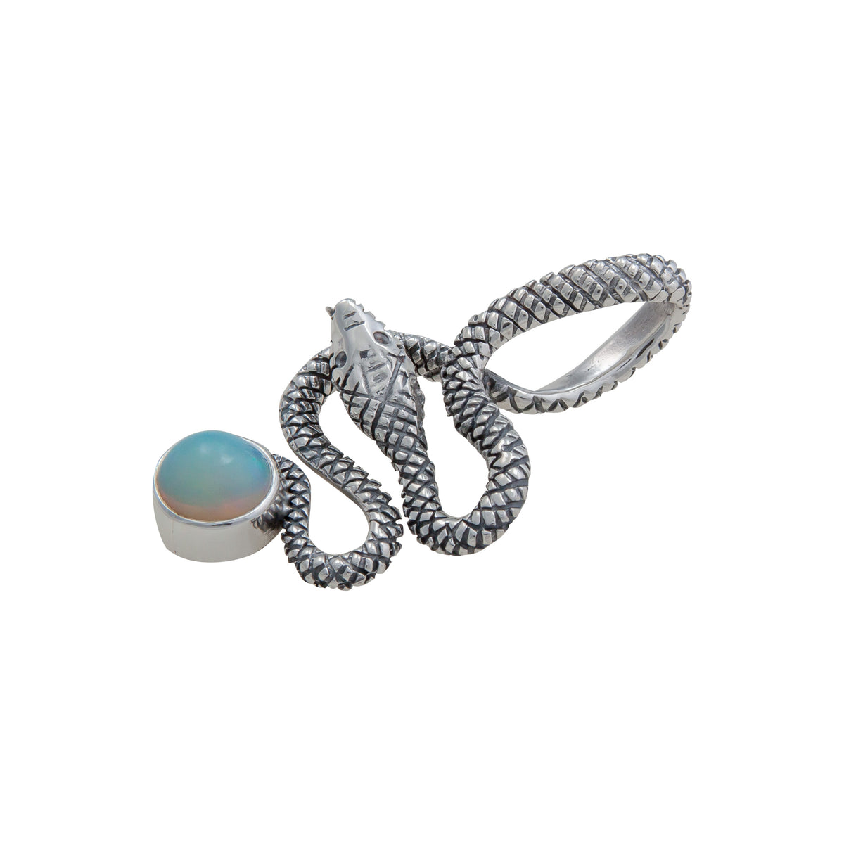Sterling Silver Opal Snake Pendant | Charles Albert Jewelry