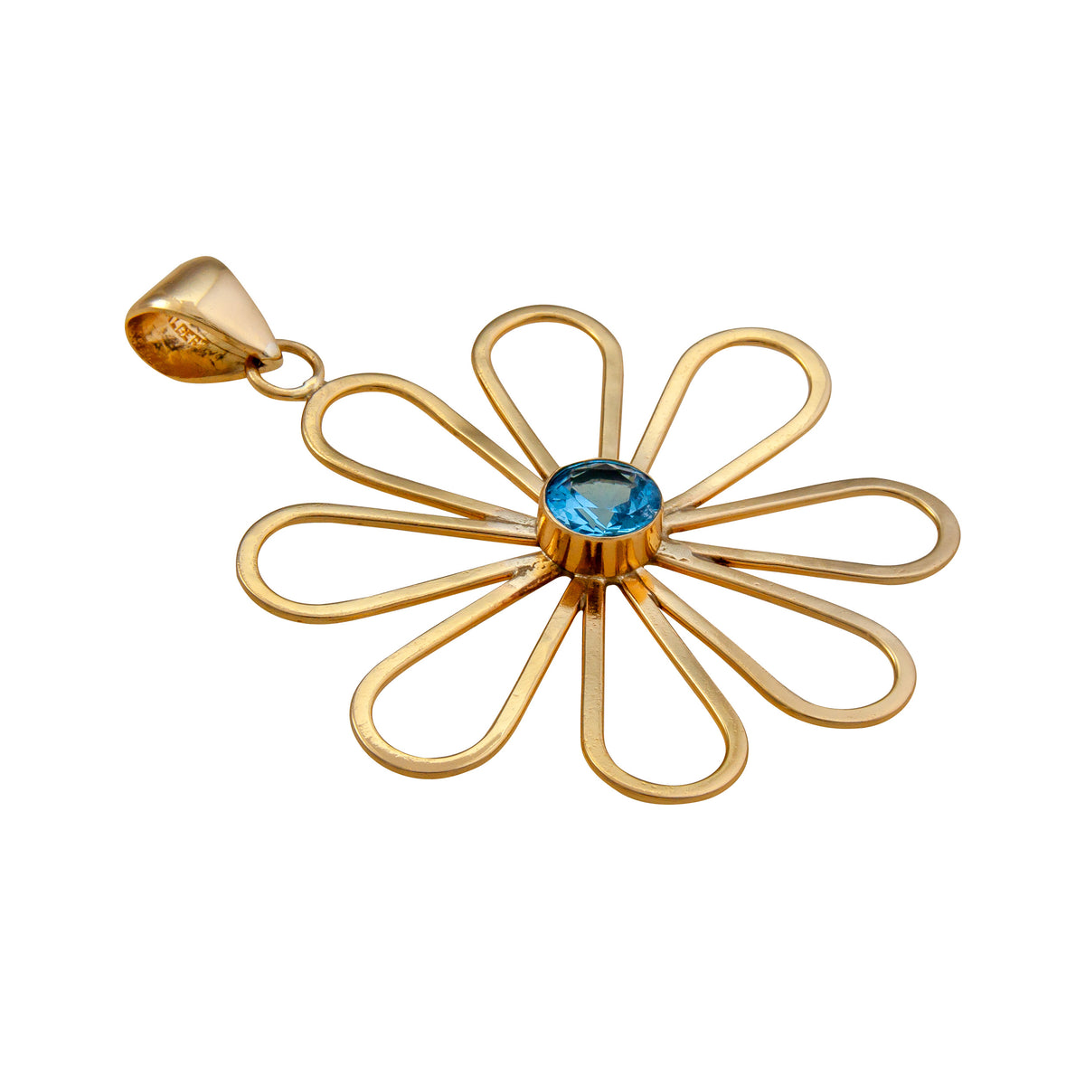 Alchemia Blue Topaz Flower Pendant | Charles Albert Jewelry