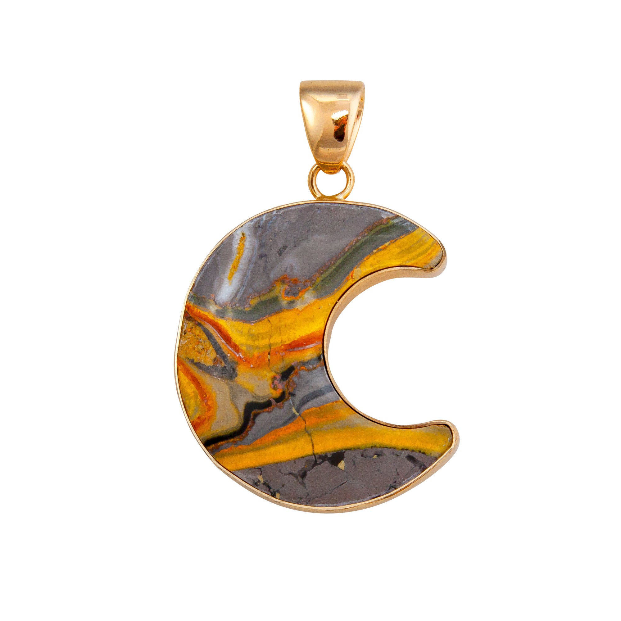 Alchemia Bumblebee Jasper Moon Pendant | Charles Albert Jewelry