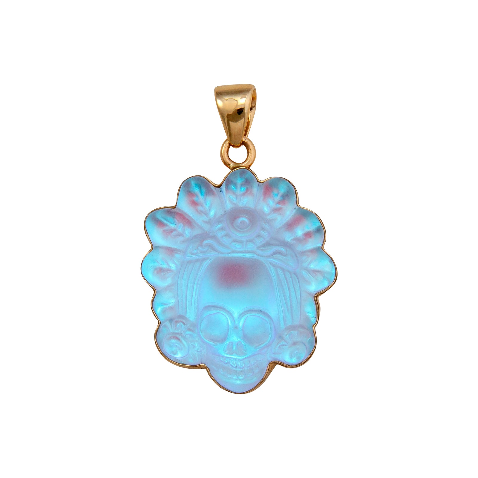 Alchemia Luminite Headdress Skull Pendant | Charles Albert Jewelry