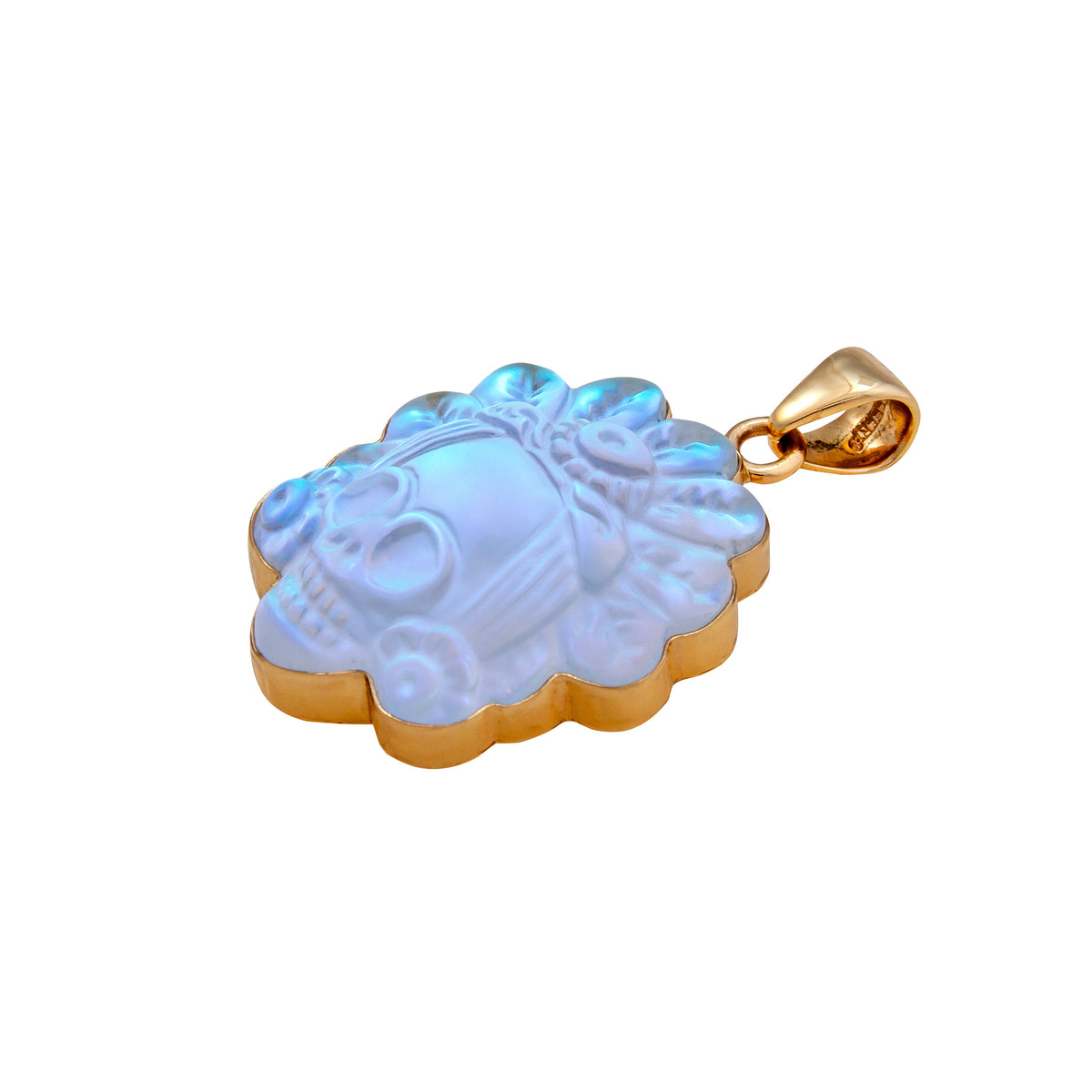 Alchemia Luminite Headdress Skull Pendant | Charles Albert Jewelry