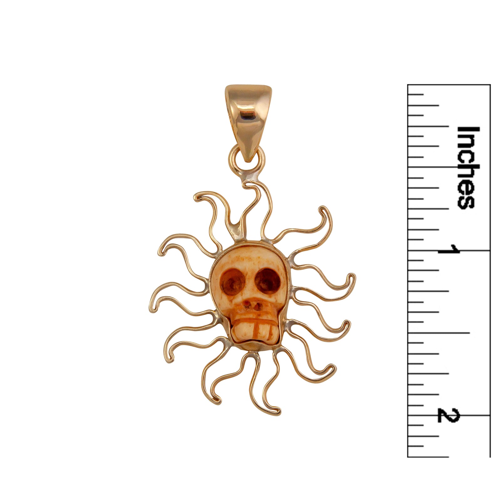 Alchemia Bone Skull Sun Pendant | Charles Albert Jewelry