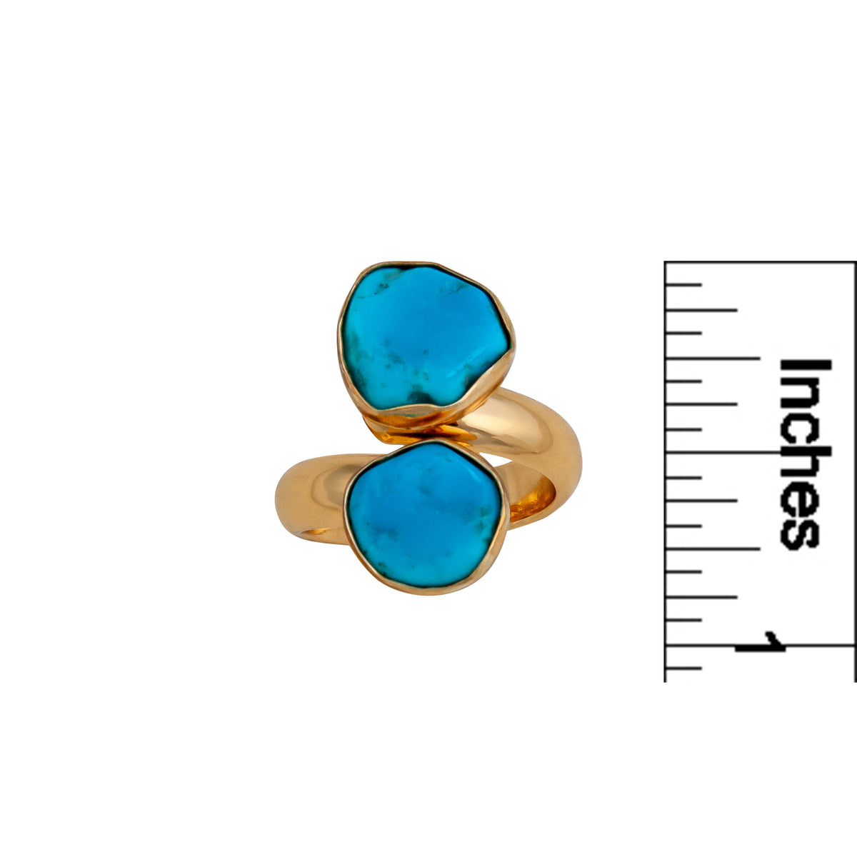Alchemia Sleeping Beauty Turquoise Bypass Adjustable Ring | Charles Albert Jewelry