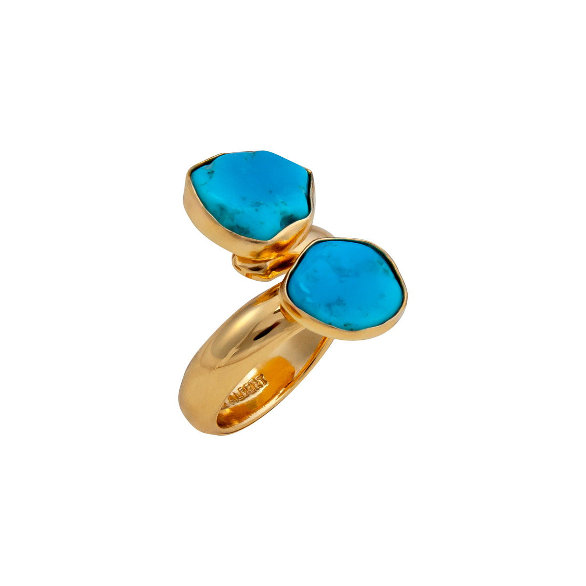 Alchemia Sleeping Beauty Turquoise Bypass Adjustable Ring | Charles Albert Jewelry