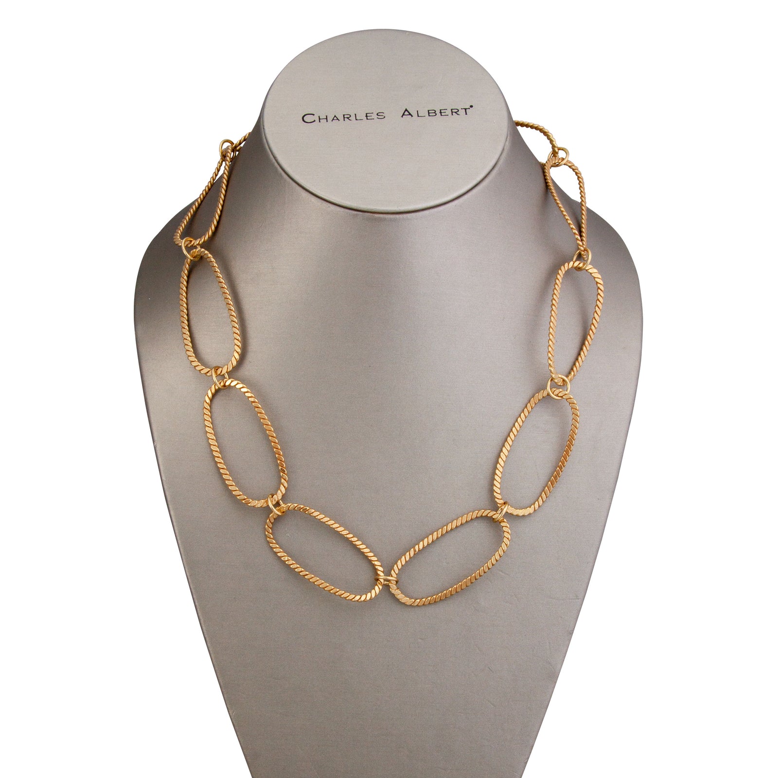 Alchemia Elongated Oval Twist Necklace | Charles Albert Jewelry