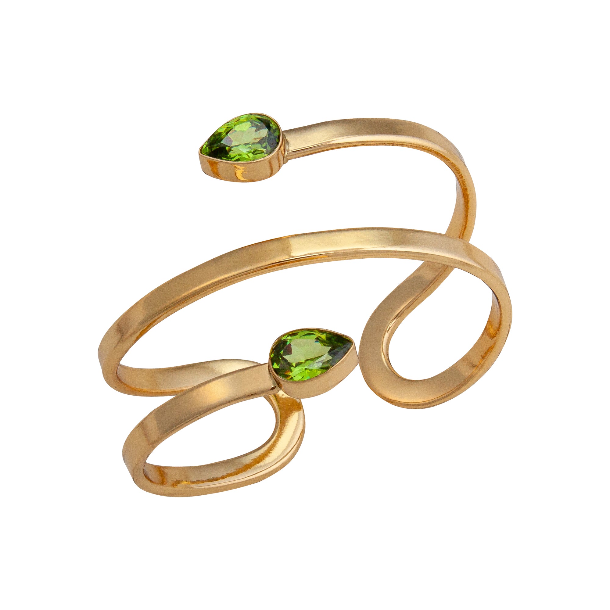 Alchemia Peridot Teardrop Wrap Cuff