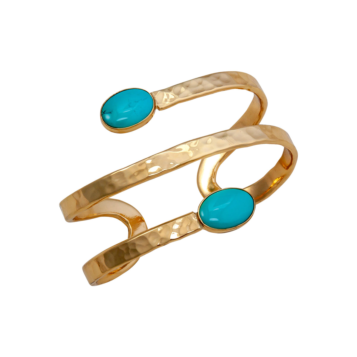 Alchemia Turquoise Hammered Wrap Cuff | Charles Albert Jewelry
