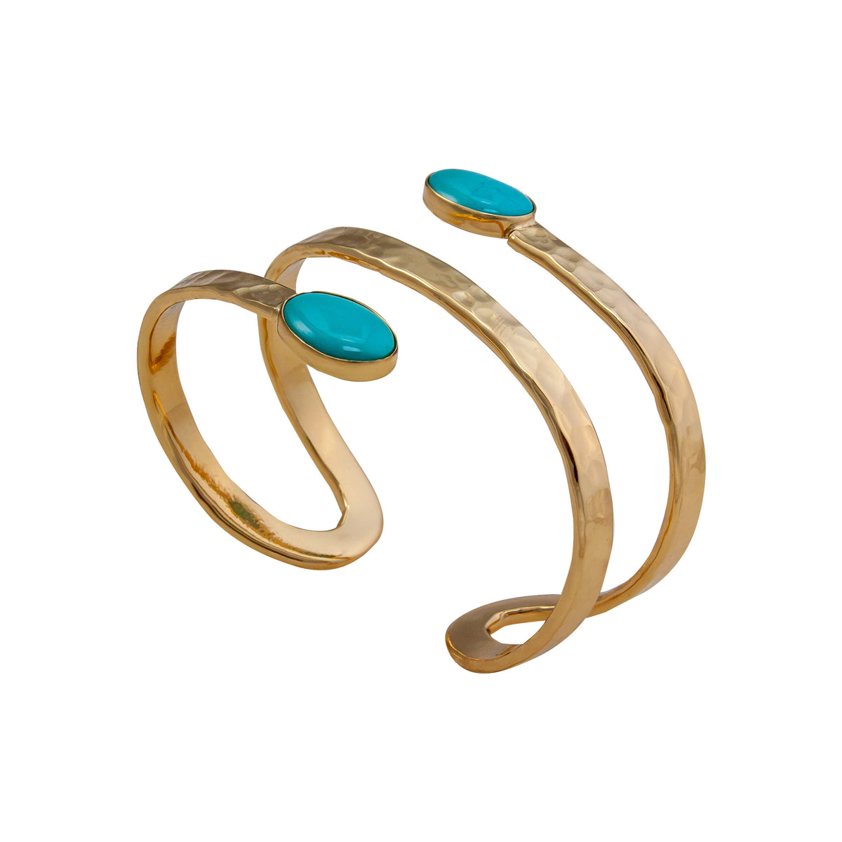 Alchemia Turquoise Hammered Wrap Cuff | Charles Albert Jewelry