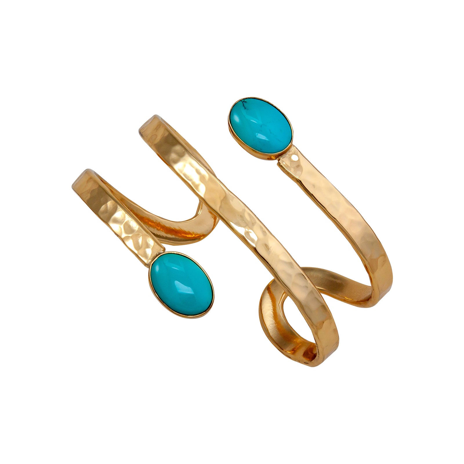 Alchemia Turquoise Hammered Wrap Cuff | Charles Albert Jewelry