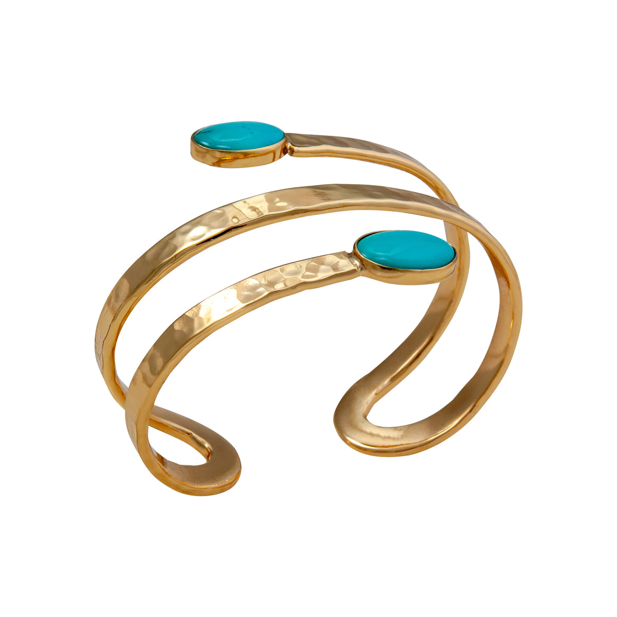 Alchemia Turquoise Hammered Wrap Cuff | Charles Albert Jewelry