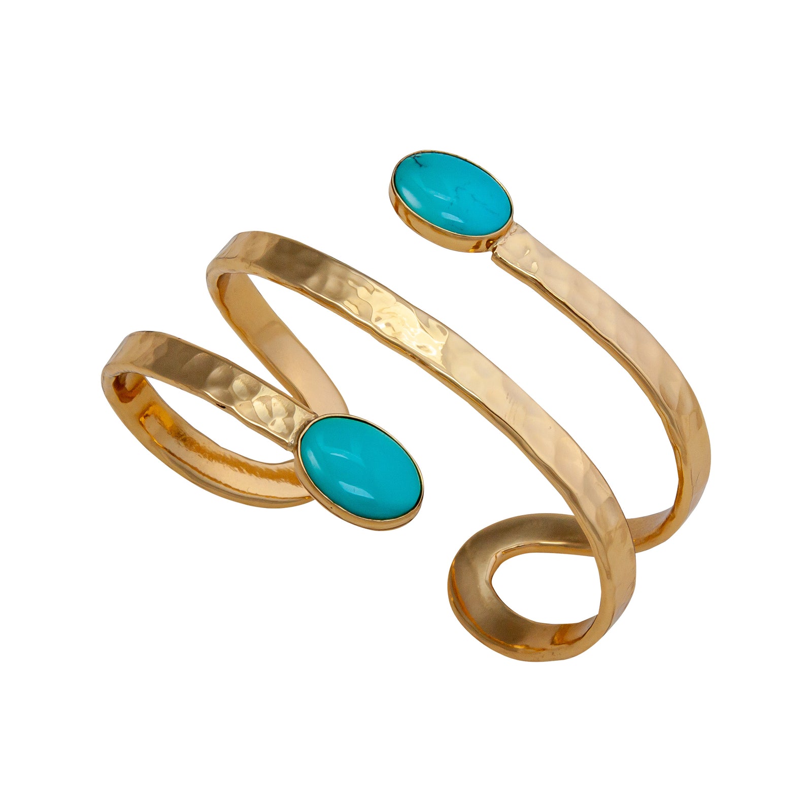 Alchemia Turquoise Hammered Wrap Cuff | Charles Albert Jewelry