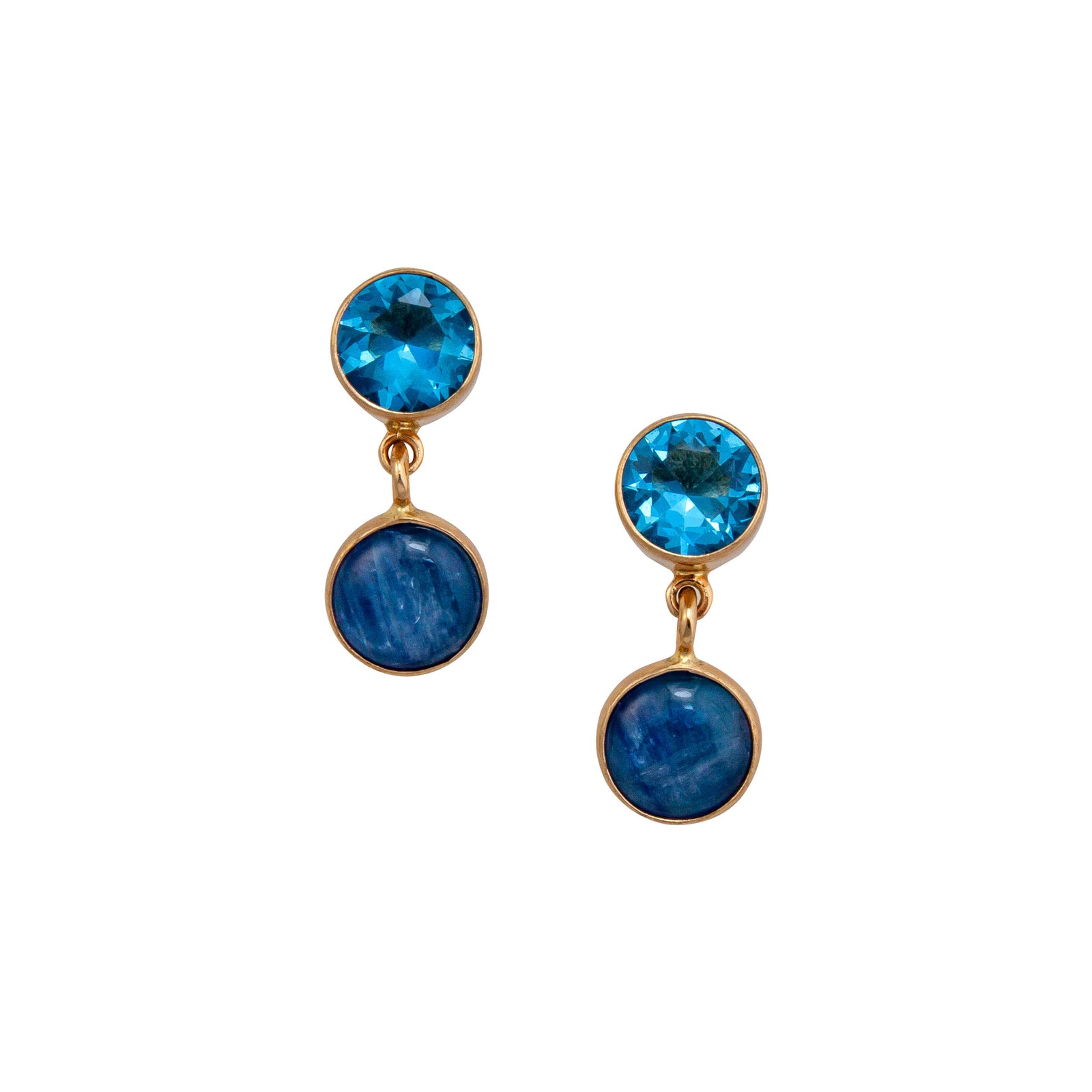 Alchemia Blue Topaz and Kyanite Post Earrings | Charles Albert Jewelry