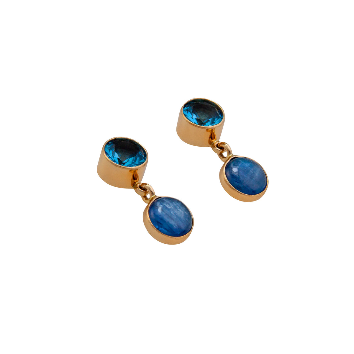 Alchemia Blue Topaz and Kyanite Post Earrings | Charles Albert Jewelry