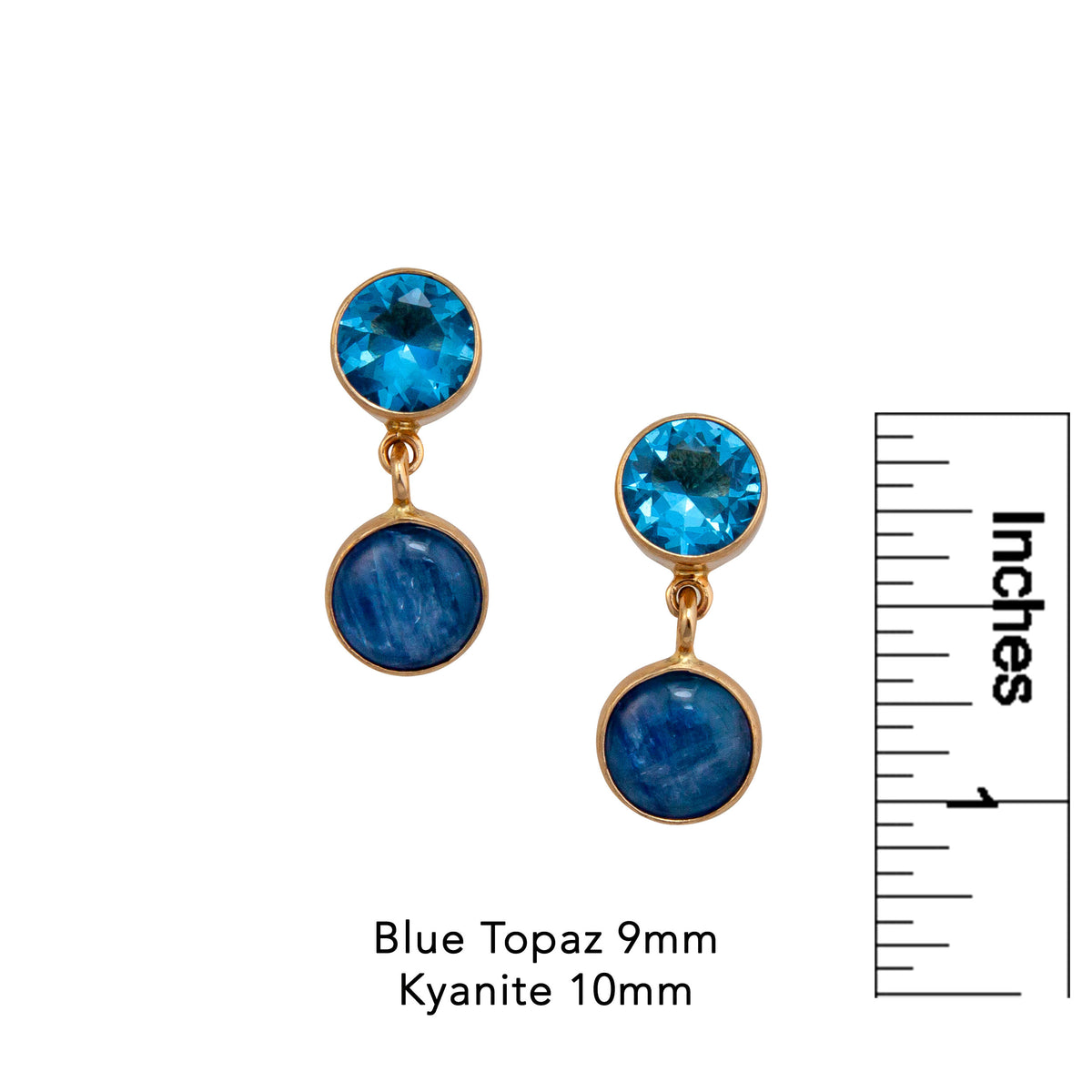 Alchemia Blue Topaz and Kyanite Post Earrings | Charles Albert Jewelry