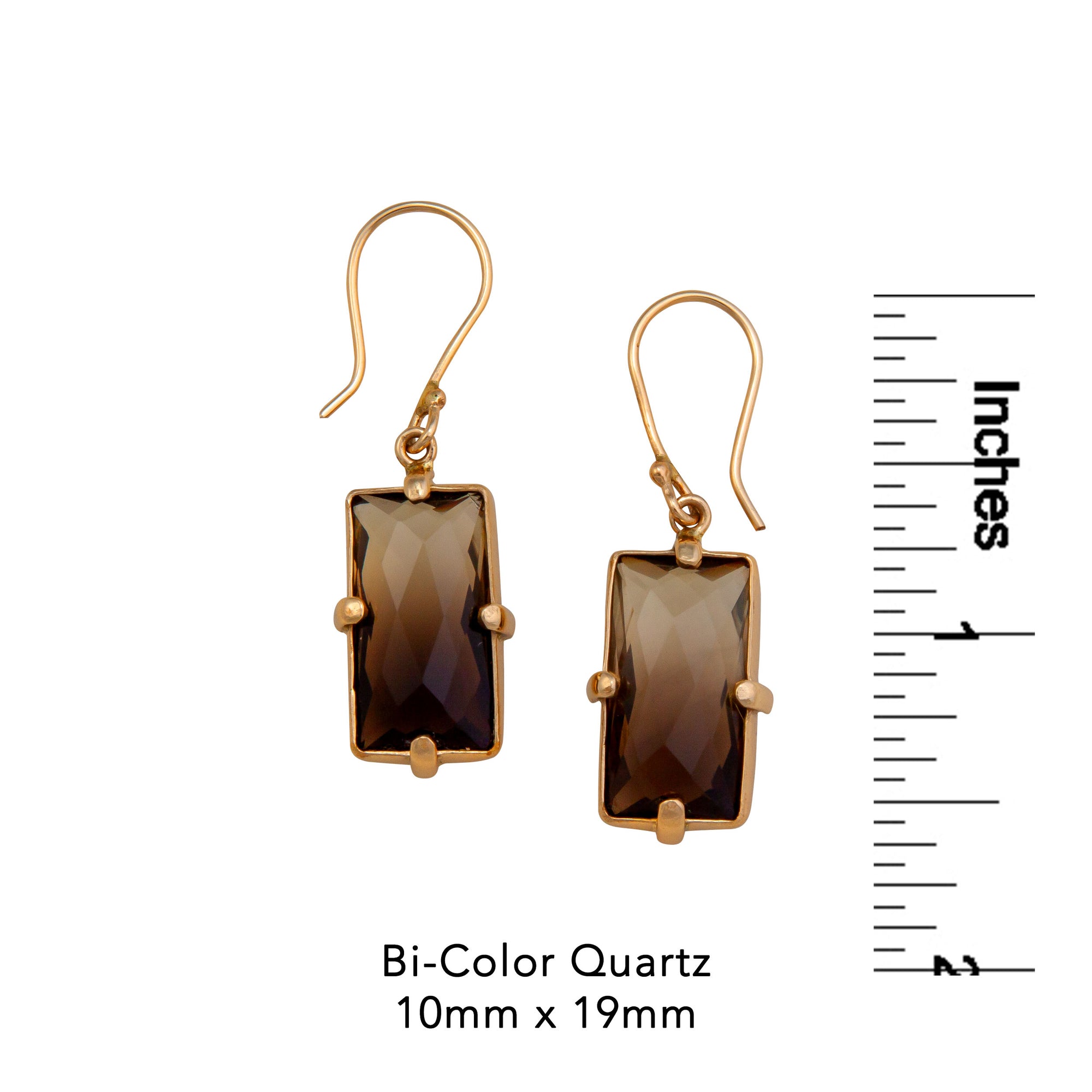 Alchemia Bi-Color Quartz Prong Set Drop Earrings | Charles Albert Jewelry