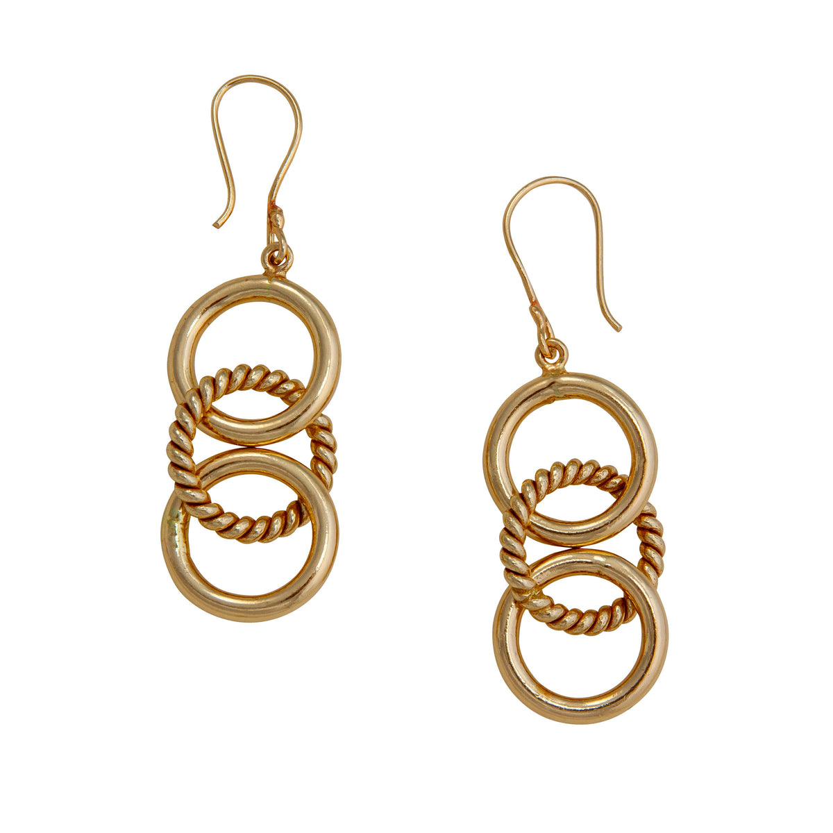 Alchemia Twisted High-Polish Circle Drop Earrings | Charles Albert Jewelry
