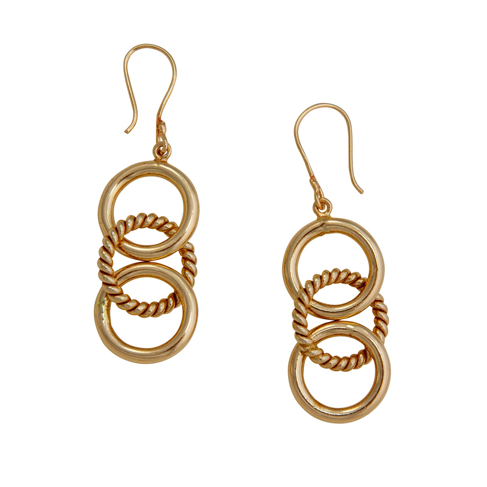 Alchemia Twisted High-Polish Circle Drop Earrings | Charles Albert Jewelry