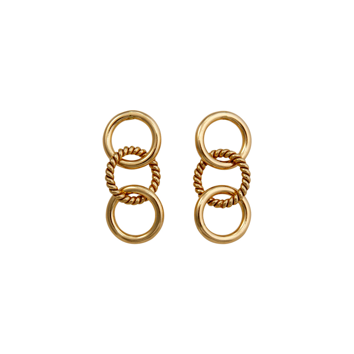 Alchemia Twisted High-Polish Circle Post Earrings | Charles Albert Jewelry