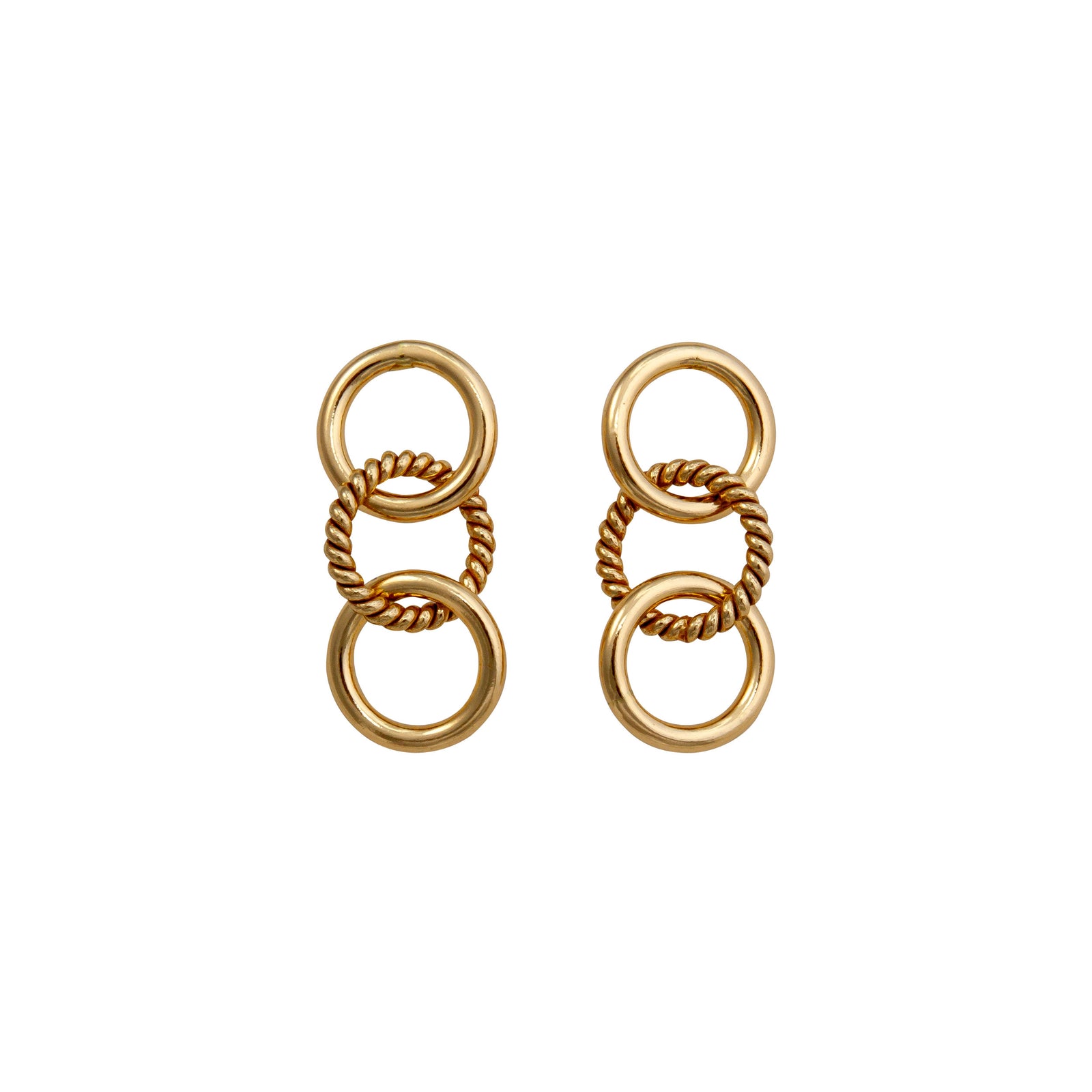 Alchemia Twisted High-Polish Circle Post Earrings | Charles Albert Jewelry