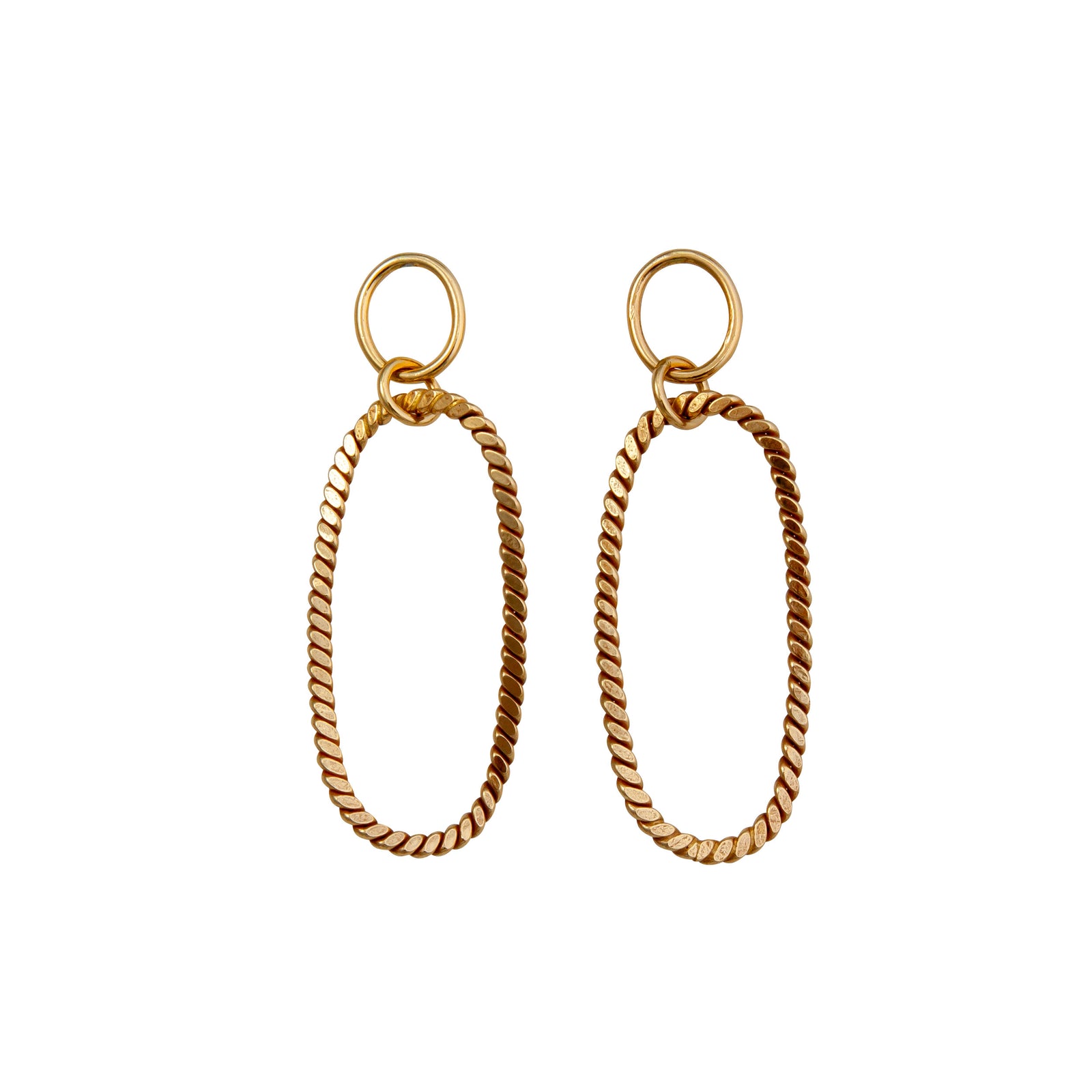 Alchemia Elongated Oval Twist Post Earrings | Charles Albert Jewelry
