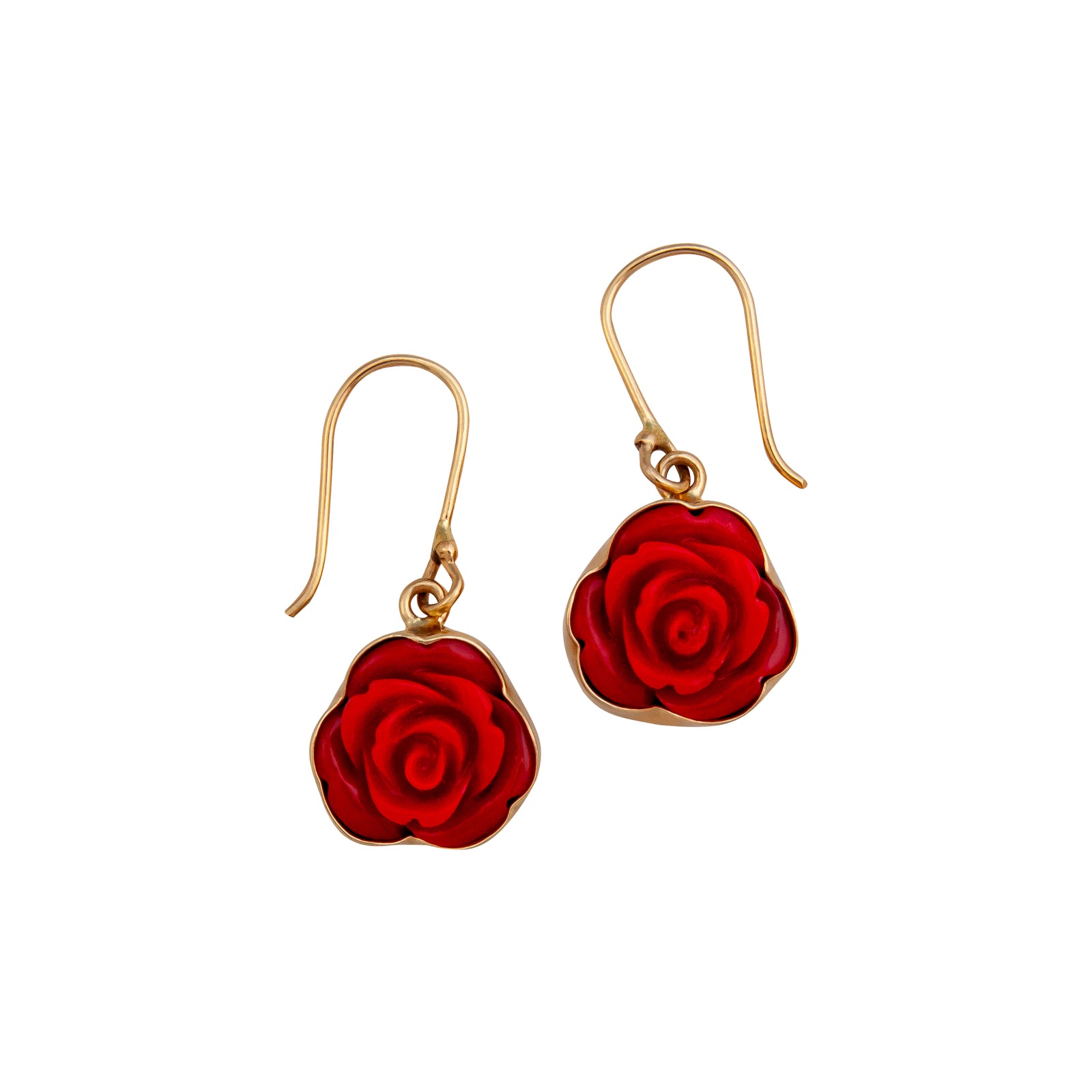 Alchemia Red Resin Rose Drop Earrings | Charles Albert Jewelry