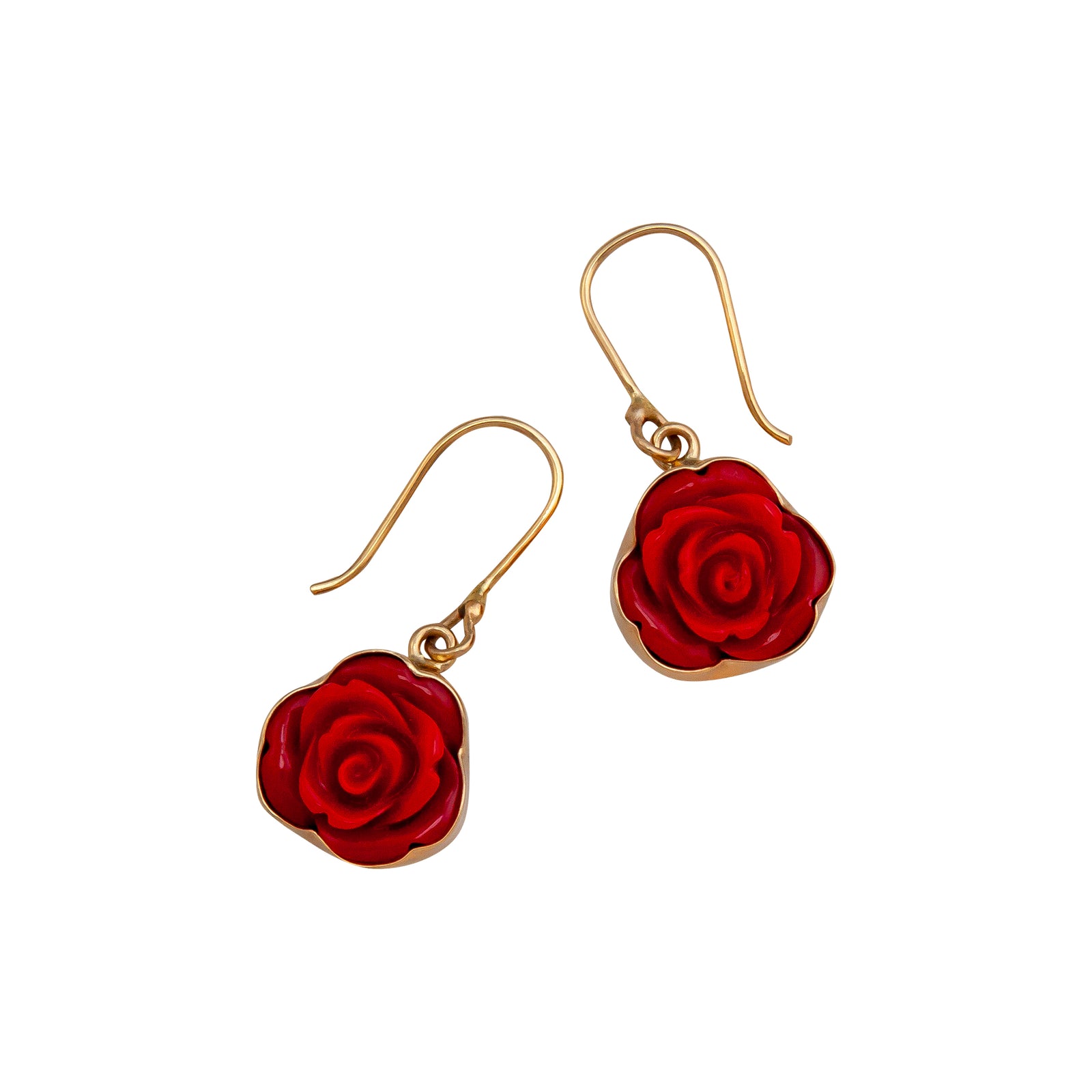 Alchemia Red Resin Rose Drop Earrings | Charles Albert Jewelry