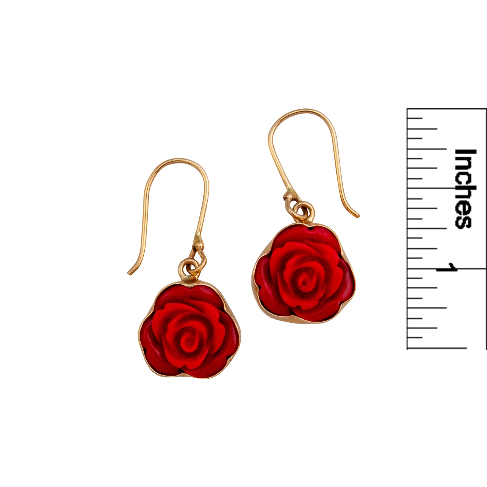 Alchemia Red Resin Rose Drop Earrings | Charles Albert Jewelry