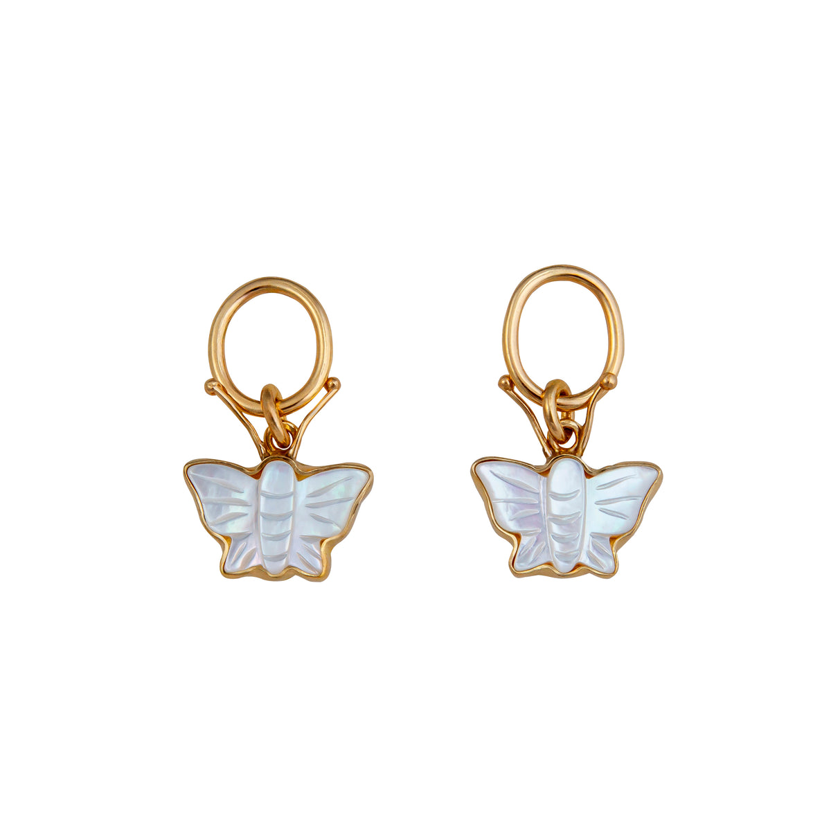 Alchemia Mother of Pearl Butterfly Oval Post Earrings | Charles Albert Jewelry