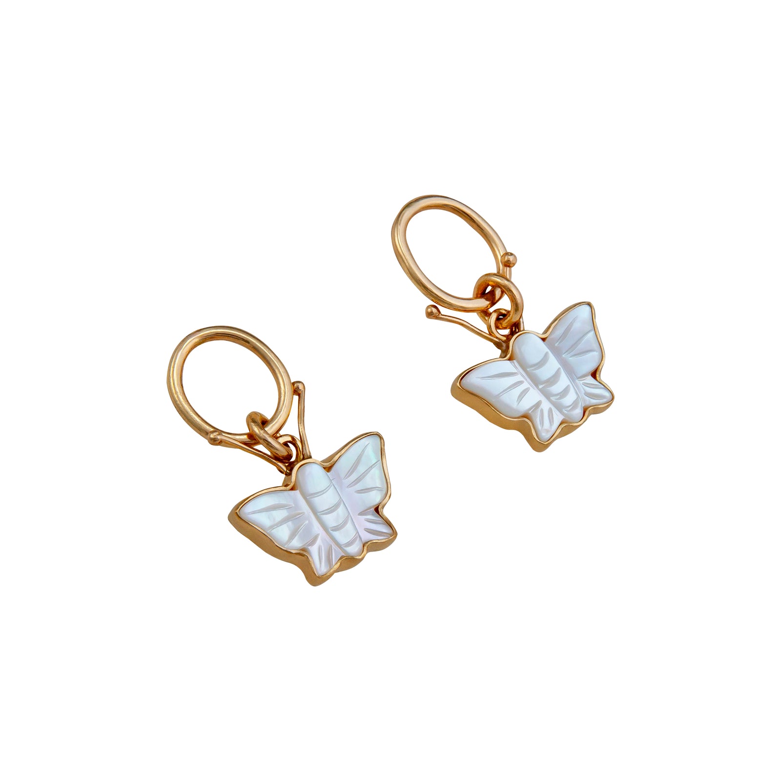 Alchemia Mother of Pearl Butterfly Oval Post Earrings | Charles Albert Jewelry