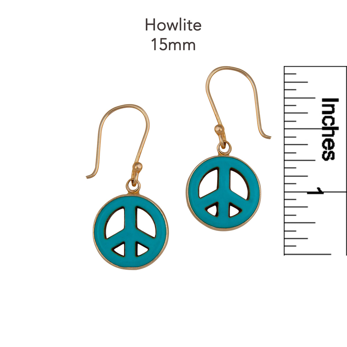 Alchemia Howlite Peace Sign Drop Earrings | Charles Albert Jewelry