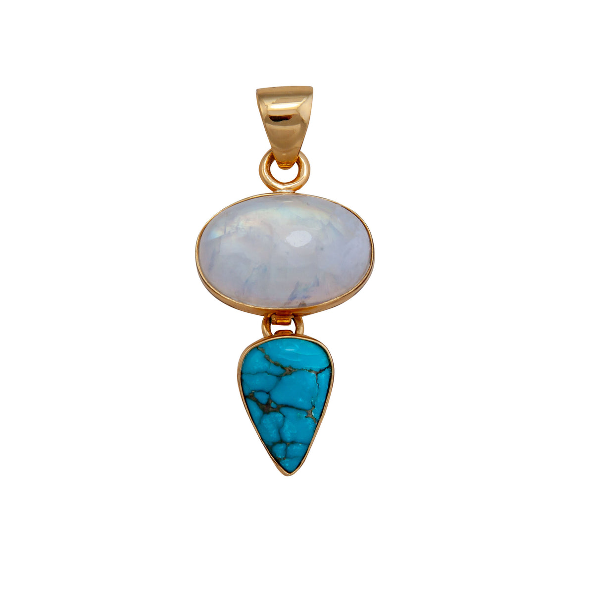 Alchemia Rainbow Moonstone and Turquoise Double Pendant | Charles Albert Jewelry