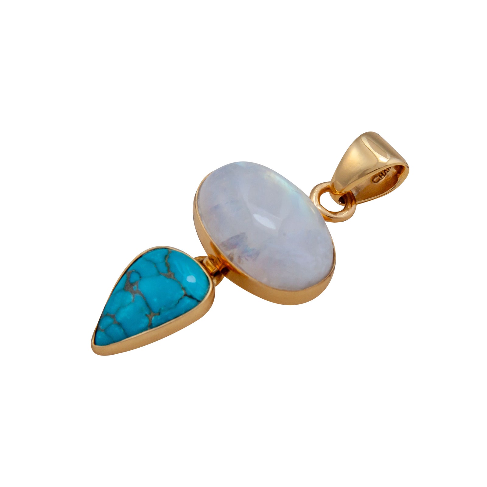 Alchemia Rainbow Moonstone and Turquoise Double Pendant | Charles Albert Jewelry