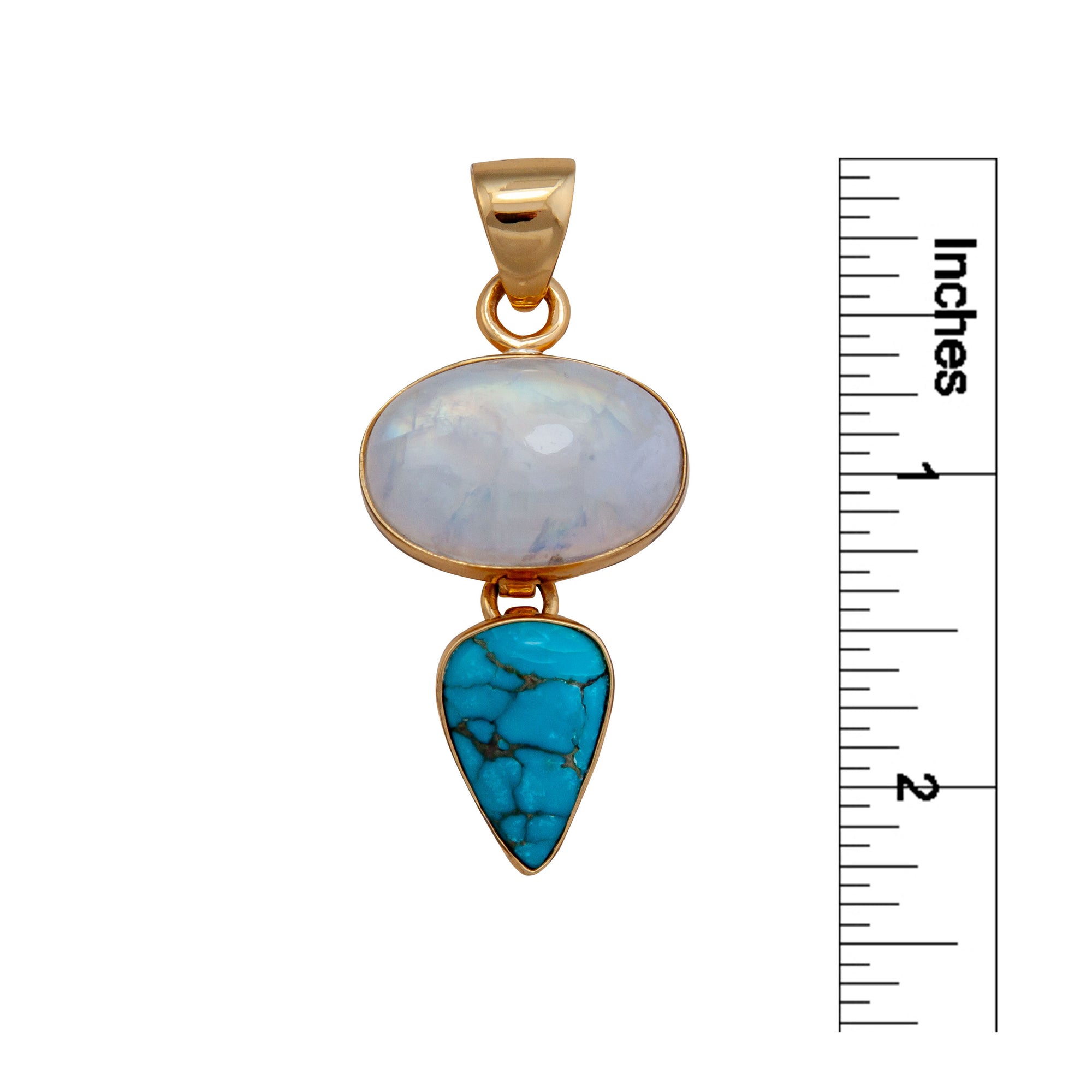 Alchemia Rainbow Moonstone and Turquoise Double Pendant | Charles Albert Jewelry