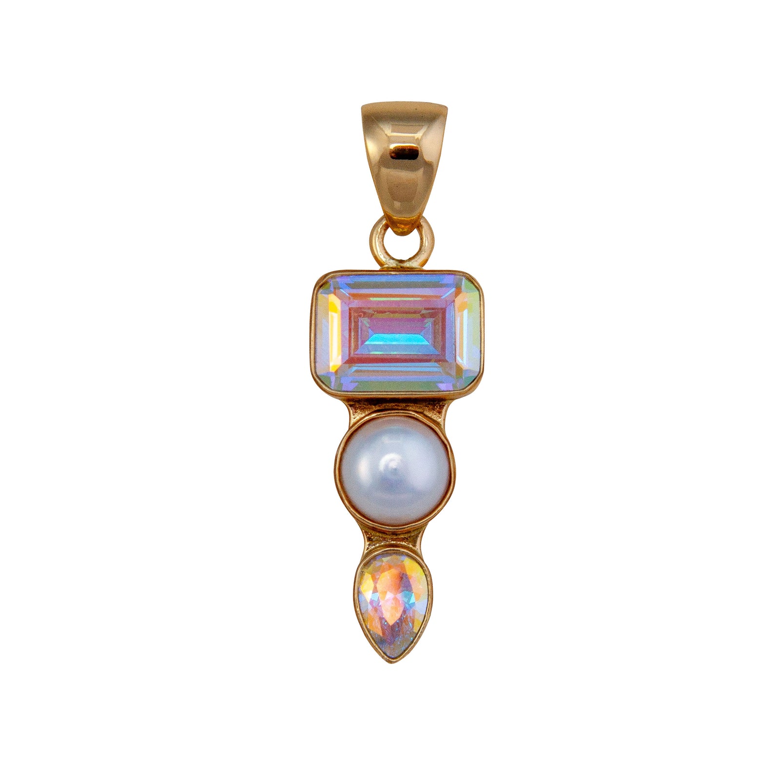 Alchemia Mercury Mist and Pearl Triple Pendant | Charles Albert Jewelry