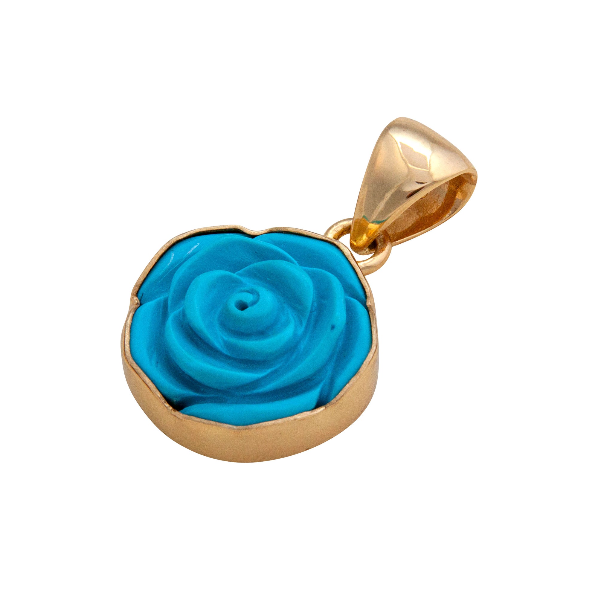 Alchemia Baby Blue Resin Rose Pendant | Charles Albert Jewelry
