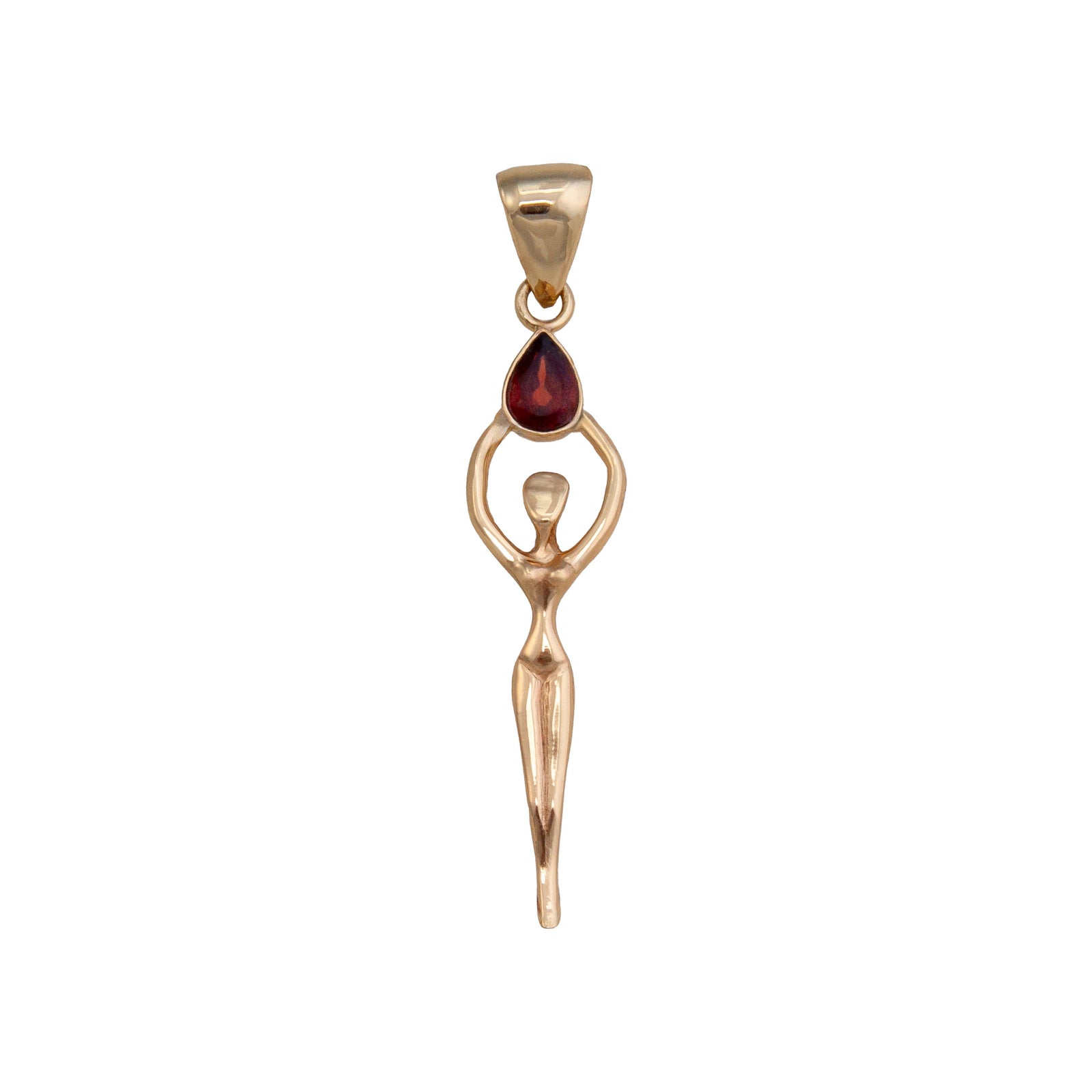 Alchemia Garnet Teardrop Goddess Pendant | Charles Albert Jewelry