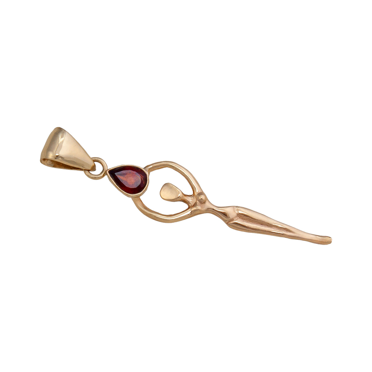 Alchemia Garnet Teardrop Goddess Pendant | Charles Albert Jewelry