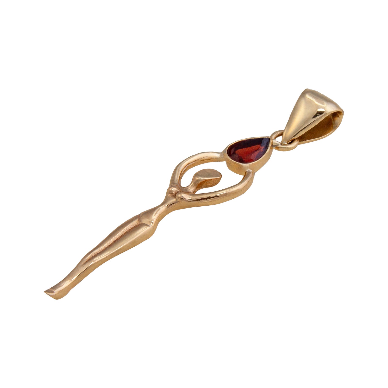Alchemia Garnet Teardrop Goddess Pendant | Charles Albert Jewelry