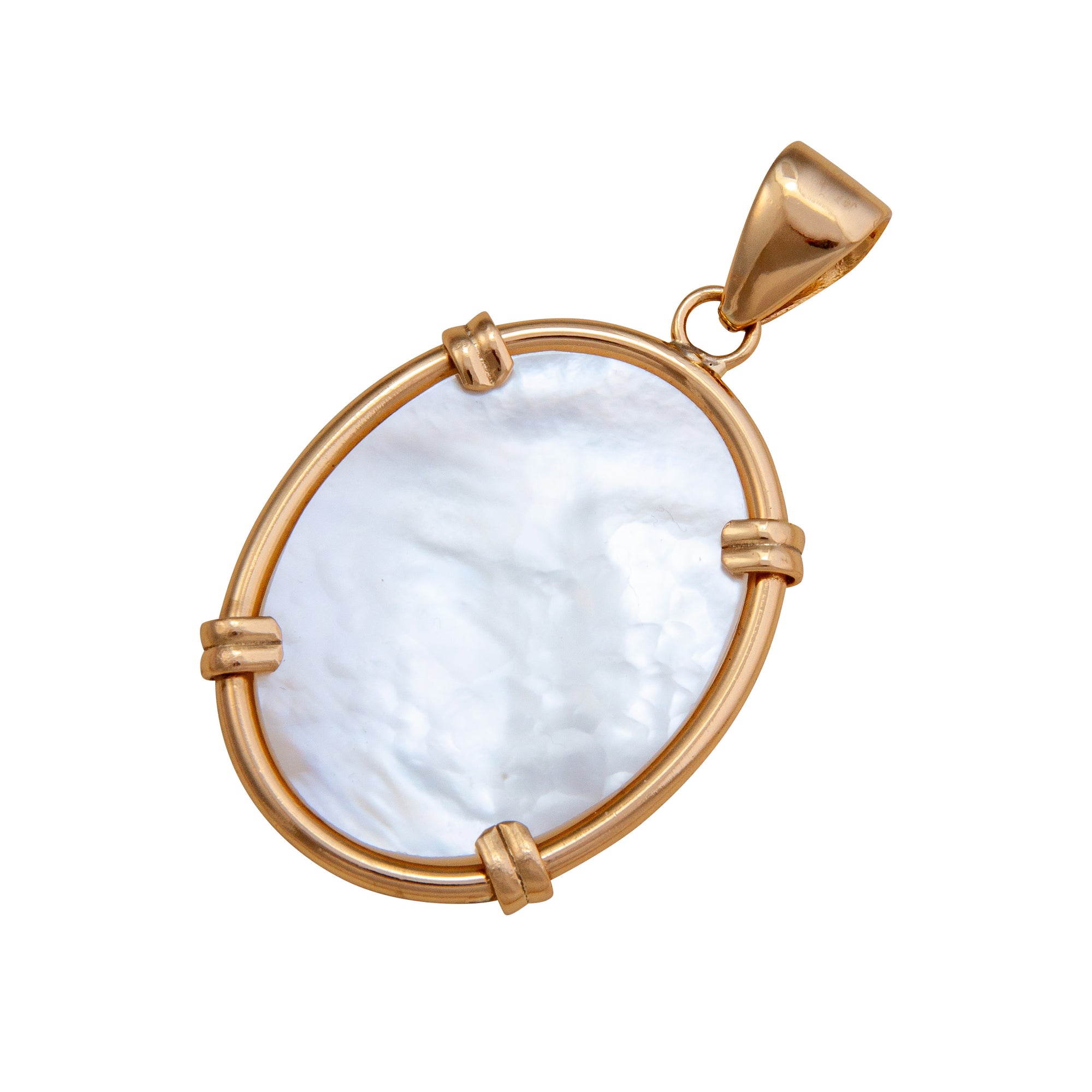 Alchemia Mother of Pearl Oval Prong Set Pendant | Charles Albert Jewelry