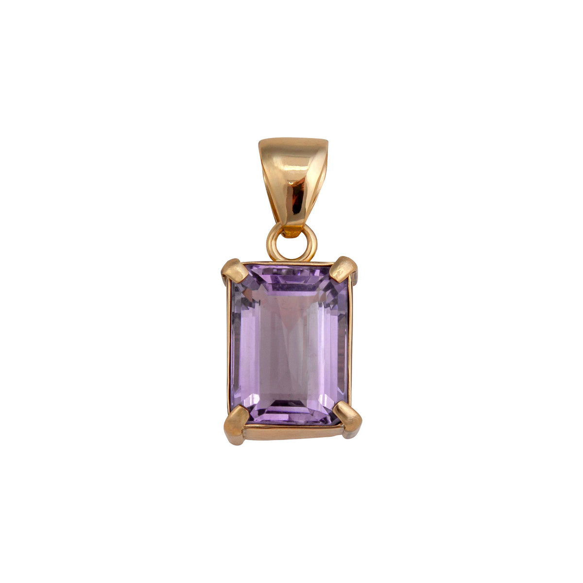 Alchemia Amethyst Prong and Bezel Set Rectangle Pendant | Charles Albert Jewelry