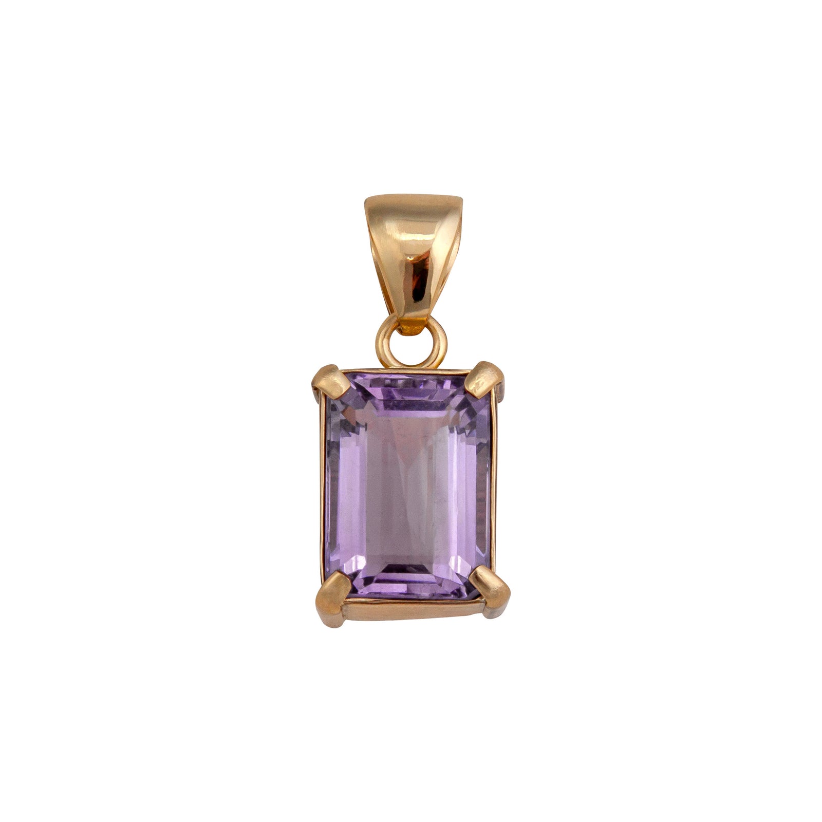 Alchemia Amethyst Prong and Bezel Set Rectangle Pendant | Charles Albert Jewelry