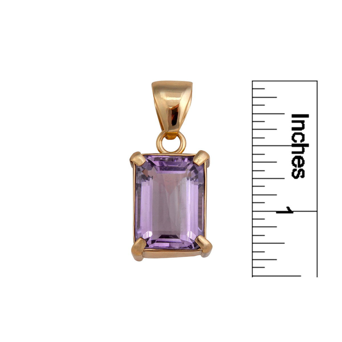 Alchemia Amethyst Prong and Bezel Set Rectangle Pendant | Charles Albert Jewelry