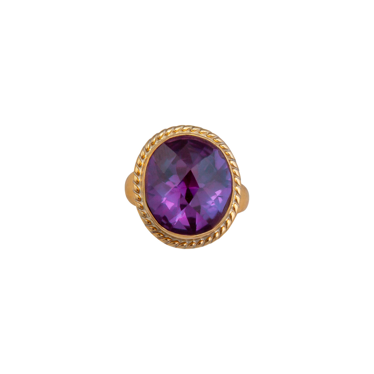 Alchemia Lab Created Alexandrite Oval Rope Adjustable Ring | Charles Albert Jewelry