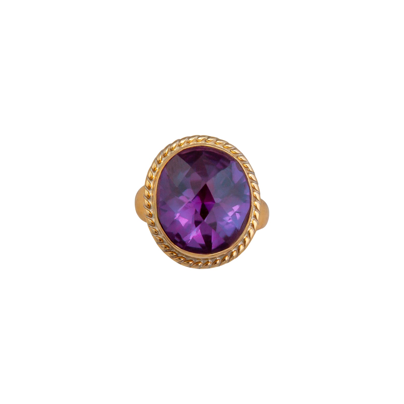 Alchemia Lab Created Alexandrite Oval Rope Adjustable Ring | Charles Albert Jewelry