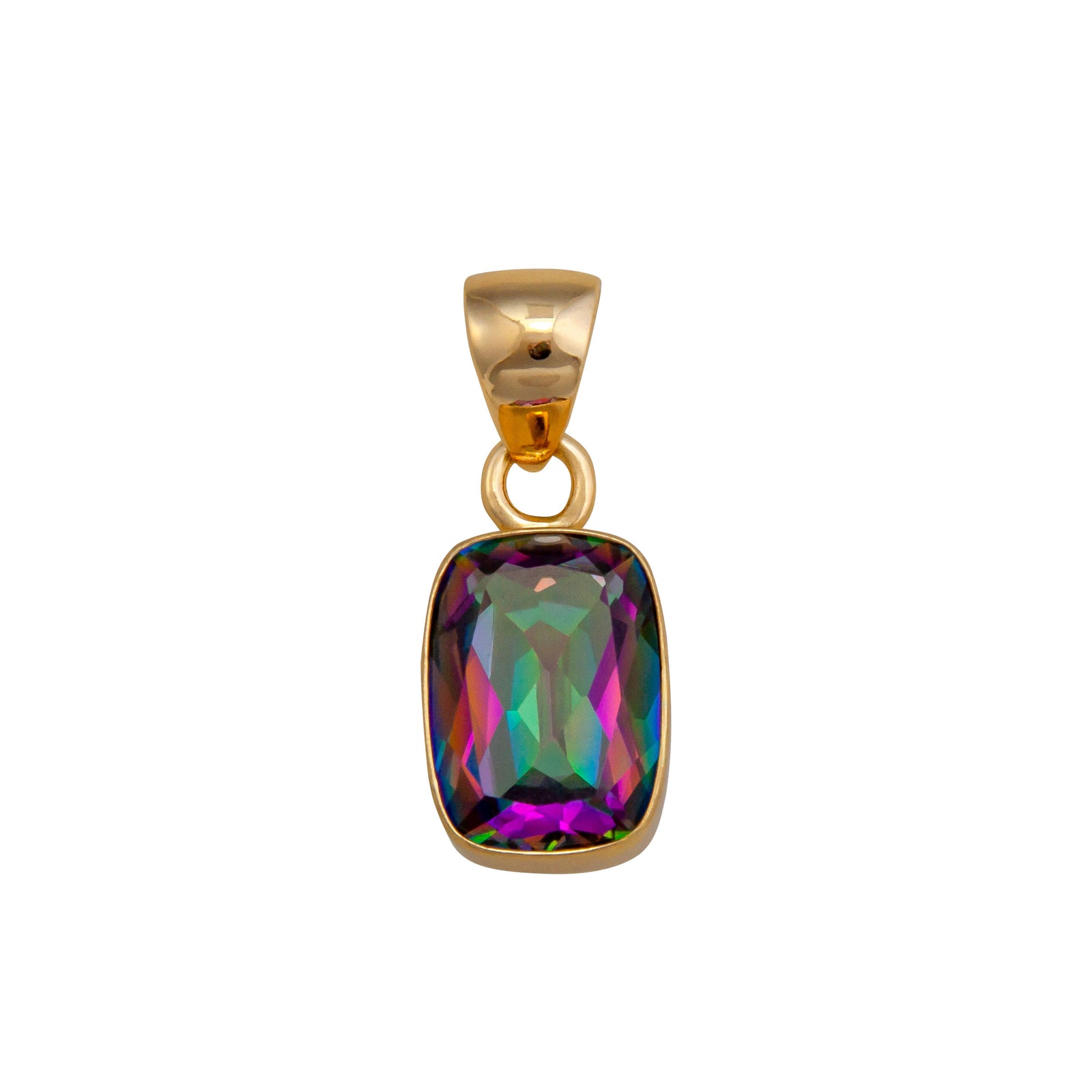 Alchemia Rainbow Mystic Quartz Rectangle Pendant | Charles Albert Jewelry